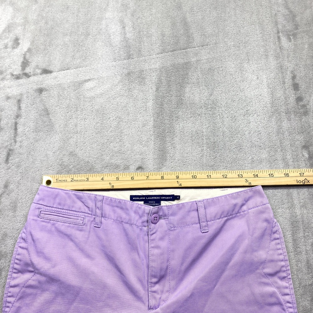 Ralph Lauren Sport Women Lavender Purple Cotton Cropped Chino Pant Sz 4 Fits 28" - Picture 6 of 10